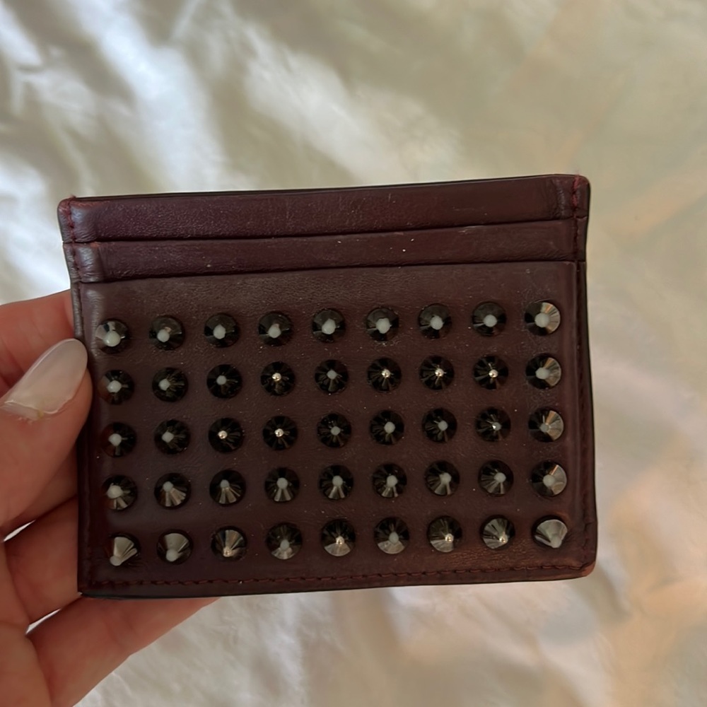 Christian Louboutin spiked card wallet aunthentic!